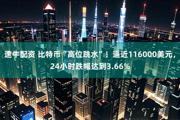 速牛配资 比特币“高位跳水”！逼近116000美元，24小时跌幅达到3.66%